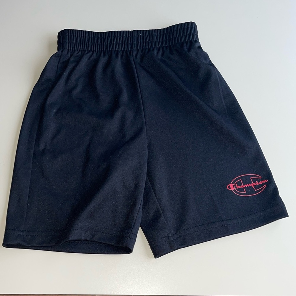 Champion Black Shorts with Red Logo